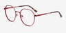 Sylvie Red MetalEyeglass Frames from EyeBuyDirect, Angle View