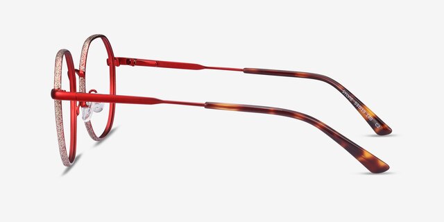 Sylvie Red MetalEyeglass Frames from EyeBuyDirect, Side View