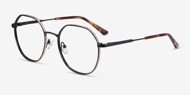Sylvie Black MetalEyeglass Frames from EyeBuyDirect, Angle View