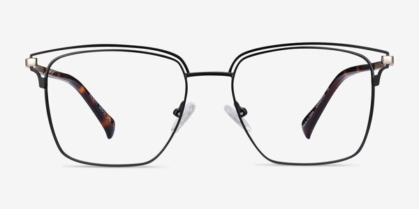Hewitt Black Gold Métal Montures de lunettes de vue