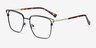 Hewitt Black Gold MetalEyeglass Frames from EyeBuyDirect, Angle View