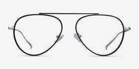 Cana Black  Silver Métal Montures de lunettes de vue d'EyeBuyDirect, Vue de Face