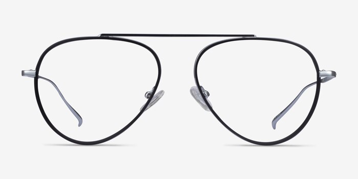 Cana Black  Silver Metal Eyeglass Frames from EyeBuyDirect