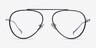 Cana Black  Silver MetalEyeglass Frames from EyeBuyDirect, Front View