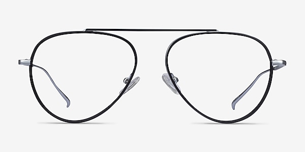 Cana Black  Silver Metal Eyeglass Frames