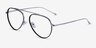 Cana Black  Silver MetalEyeglass Frames from EyeBuyDirect, Angle View