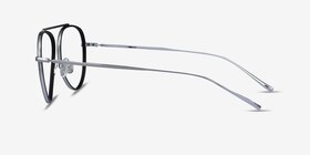 Cana Black  Silver Métal Montures de lunettes de vue d'EyeBuyDirect, Vue de Côté