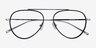 Cana Black  Silver MetalEyeglass Frames from EyeBuyDirect, Closed View