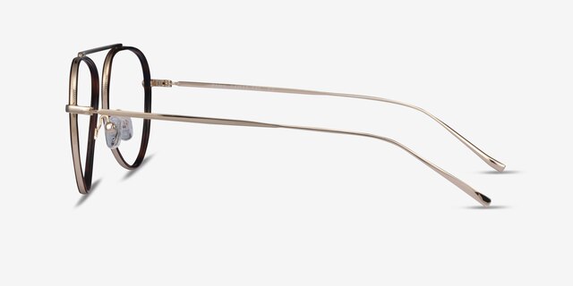 Cana Tortoise  Gold MetalEyeglass Frames from EyeBuyDirect, Side View