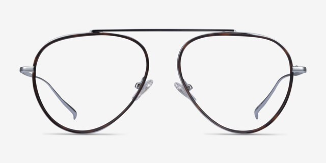 Cana Tortoise  Silver MetalEyeglass Frames from EyeBuyDirect, Front View