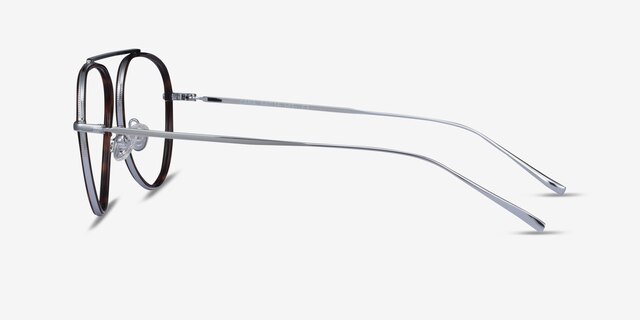 Cana Tortoise  Silver MetalEyeglass Frames from EyeBuyDirect, Side View