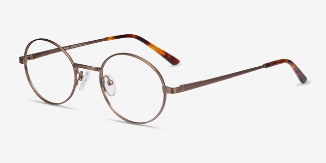 Equinox Bronze MetalEyeglass Frames from EyeBuyDirect, Angle View