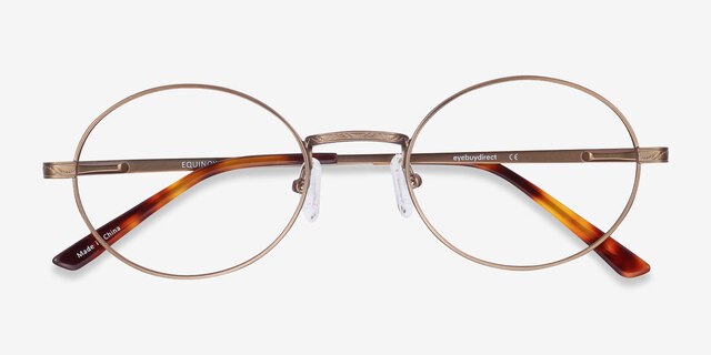 Equinox Bronze MetalEyeglass Frames from EyeBuyDirect, Closed View
