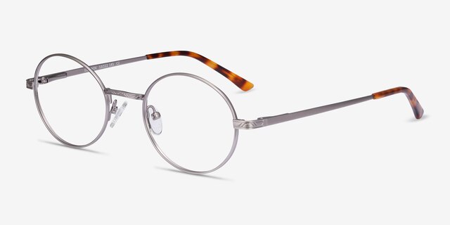 Equinox Gunmetal MetalEyeglass Frames from EyeBuyDirect, Angle View