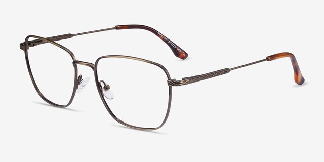 Throne Bronze MetalEyeglass Frames from EyeBuyDirect, Angle View