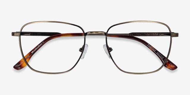 Throne Bronze MetalEyeglass Frames from EyeBuyDirect, Closed View