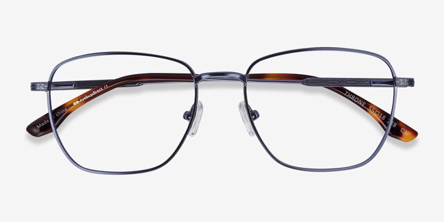 Throne Blue MetalEyeglass Frames from EyeBuyDirect, Closed View