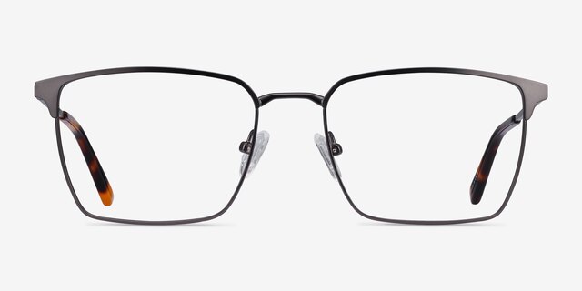 Metro Gunmetal MetalEyeglass Frames from EyeBuyDirect, Front View