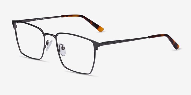 Metro Gunmetal MetalEyeglass Frames from EyeBuyDirect, Angle View