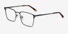 Metro Gunmetal MetalEyeglass Frames from EyeBuyDirect, Angle View