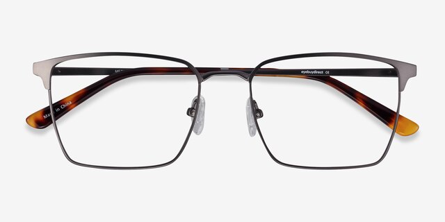 Metro Gunmetal MetalEyeglass Frames from EyeBuyDirect, Closed View