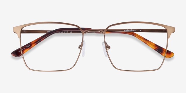 Metro Coffee MetalEyeglass Frames from EyeBuyDirect, Closed View