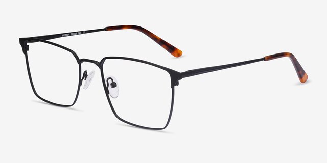 Metro Black MetalEyeglass Frames from EyeBuyDirect, Angle View