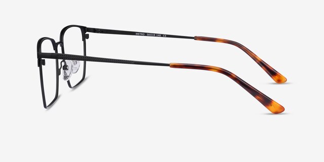 Metro Black MetalEyeglass Frames from EyeBuyDirect, Side View