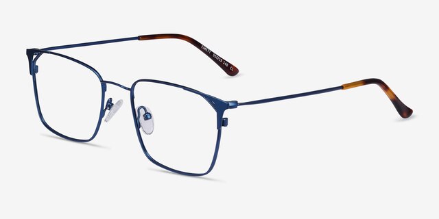 Emett Bleu MétalMontures de lunettes de vue d'EyeBuyDirect, Vue d'Angle