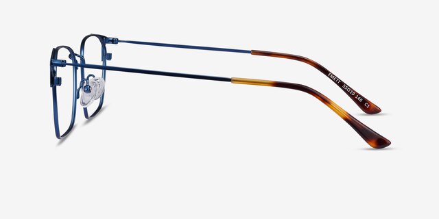 Emett Bleu MétalMontures de lunettes de vue d'EyeBuyDirect, Vue de Côté