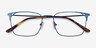 Emett Bleu MétalMontures de lunettes de vue d'EyeBuyDirect, Vue Rapprochée