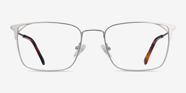 Emett Silver MetalEyeglass Frames from EyeBuyDirect, Front View
