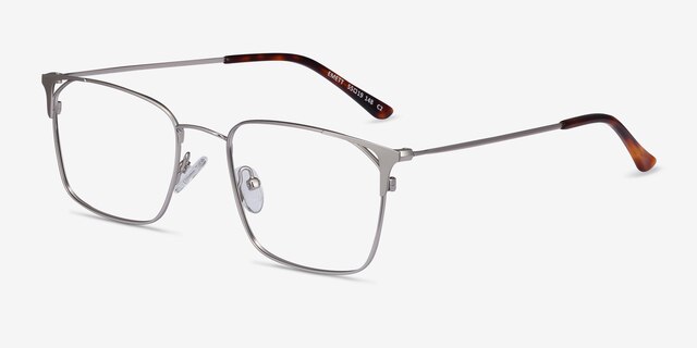 Emett Silver MetalEyeglass Frames from EyeBuyDirect, Angle View