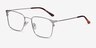 Emett Silver MetalEyeglass Frames from EyeBuyDirect, Angle View