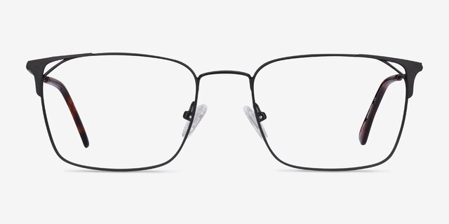 Emett Noir MétalMontures de lunettes de vue d'EyeBuyDirect, Vue de Face