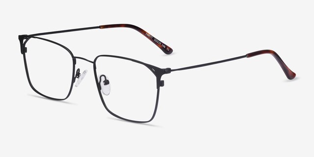 Emett Noir MétalMontures de lunettes de vue d'EyeBuyDirect, Vue d'Angle