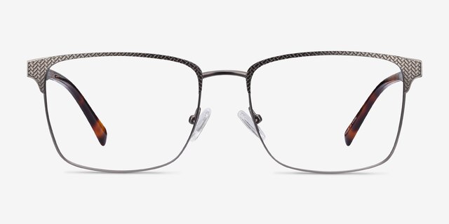 Capra Gunmetal Acetate-metalEyeglass Frames from EyeBuyDirect, Front View