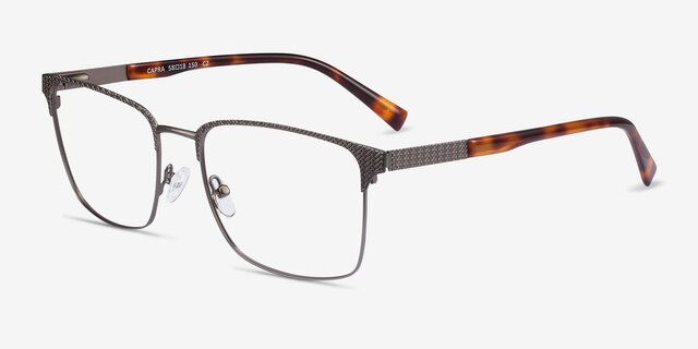 Capra Gunmetal Acetate-metalEyeglass Frames from EyeBuyDirect, Angle View