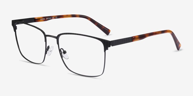 Capra Noir Acetate-metalMontures de lunettes de vue d'EyeBuyDirect, Vue d'Angle
