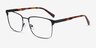 Capra Noir Acetate-metalMontures de lunettes de vue d'EyeBuyDirect, Vue d'Angle