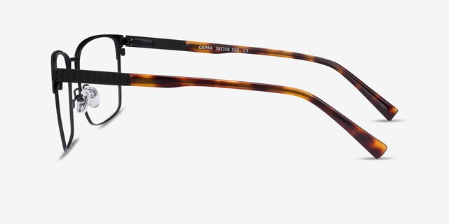 Capra Noir Acetate-metalMontures de lunettes de vue d'EyeBuyDirect, Vue de Côté