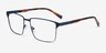 Douglas Blue MetalEyeglass Frames from EyeBuyDirect, Angle View