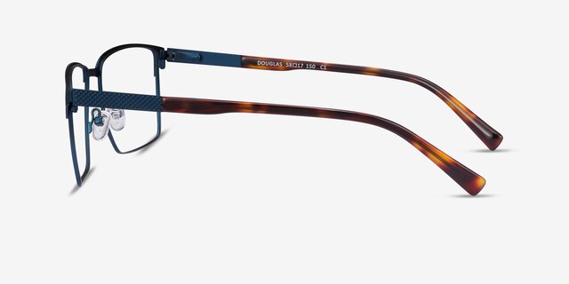 Douglas Blue MetalEyeglass Frames from EyeBuyDirect, Side View