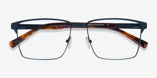 Douglas Blue MetalEyeglass Frames from EyeBuyDirect, Closed View