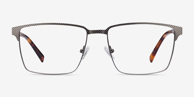 Douglas Gunmetal MetalEyeglass Frames from EyeBuyDirect, Front View