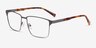 Douglas Gunmetal MetalEyeglass Frames from EyeBuyDirect, Angle View