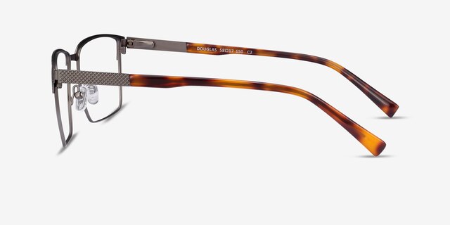 Douglas Gunmetal MetalEyeglass Frames from EyeBuyDirect, Side View