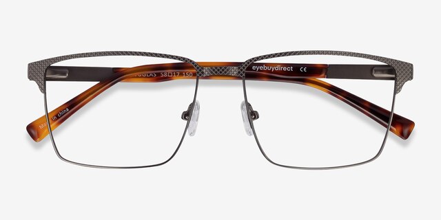 Douglas Gunmetal MetalEyeglass Frames from EyeBuyDirect, Closed View