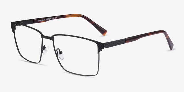 Douglas Noir MétalMontures de lunettes de vue d'EyeBuyDirect, Vue d'Angle