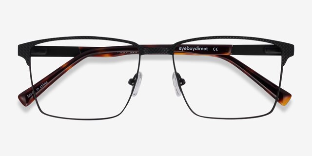Douglas Noir MétalMontures de lunettes de vue d'EyeBuyDirect, Vue Rapprochée